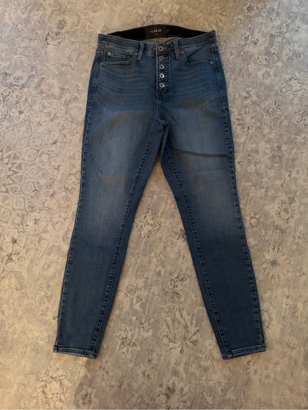 torrid Dark Blue High-Rise Button-Fly Skinny Jeans